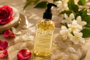 4Oz Hydrating Botanical Body Oil - Rose and Jasmine - Rose Flora - Rose Scented Body Oil