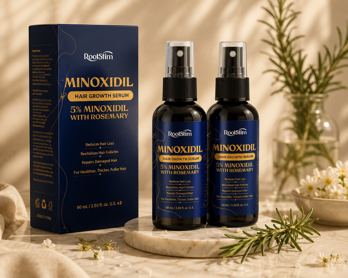 5% Minoxidil Hair Growth for Men and Women: 2-Pack Extra Strength Minoxidil Hair